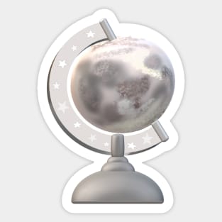 Moon Globe (White) Sticker